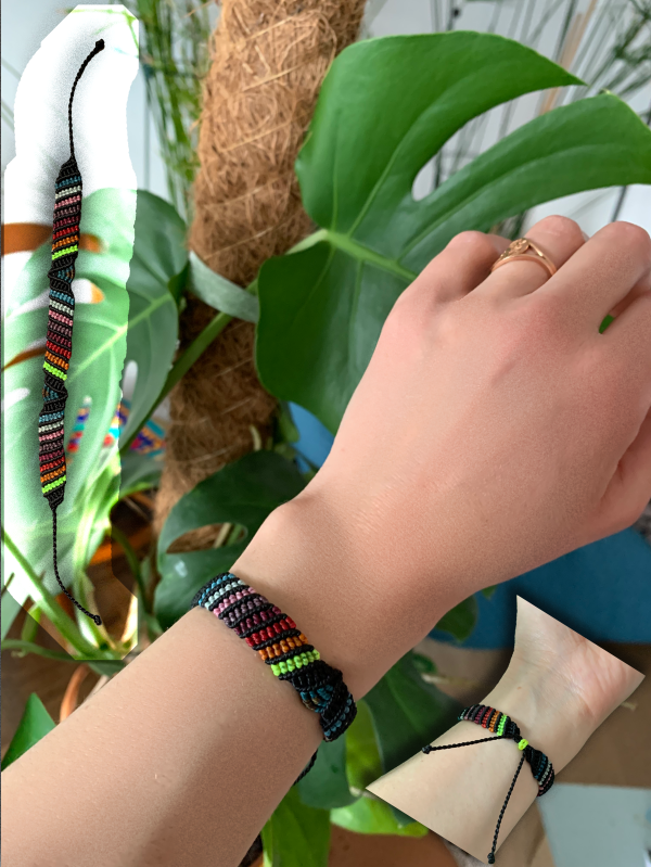 Bracelet multicolore Bracelet en micromacramé multicolore